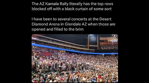 The AZ Kamala Rally literally has the top rows blocked off with a black curtain