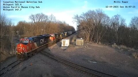 WB CN L571 Manifest at Mills Tower on December 19, 2021 #Steel Highway#