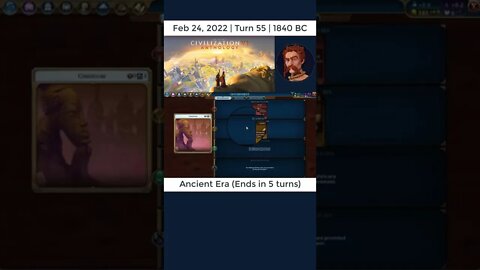 #oneturnadaychallenge #civ6 – Turn 55 - ERA ENDS SOON! #shorts