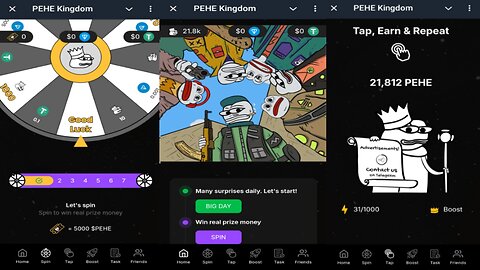 PEHE Kingdom | Spin & Earn USDT And TON | Tap To Earn $PEHE Tokens | New Telegram Crypto Mining Bot