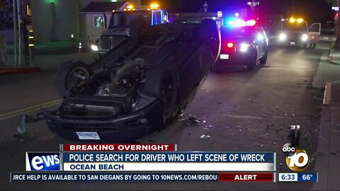 Driver leaves scene after crash in Ocean Beach