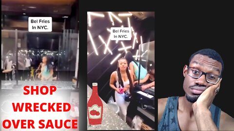 Black Women DESTORYS NYC Bel Fries For Charging Her An Extra $1.75 For Sauce.