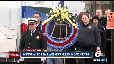 Memorial held for two EMS workers who were killed in a 2013 crash downtown