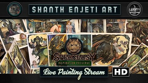 🔴 LIVE! Shanth Enjeti Art’s SPEAKEASY INSPIRATION PRESERVE! Painting Pulp Horror Comics!