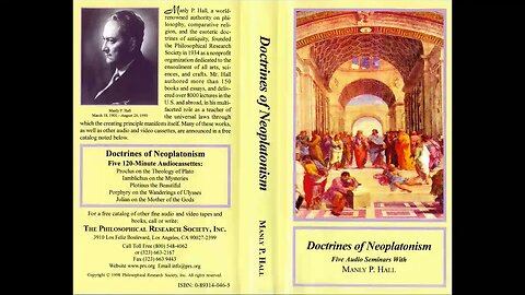 Manly P. Hall Doctrines of Neoplatonism Iamblichus on the Mysteries (Part 4)