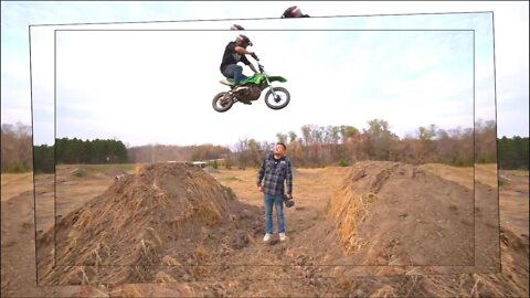 Massive pit bike jumps in the woods