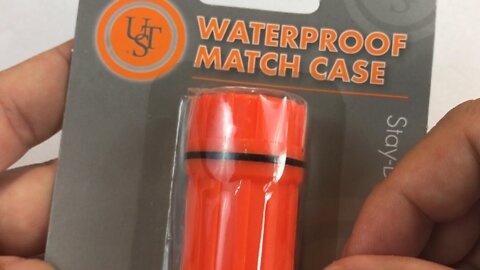 UST orange emergency survival plastic waterproof match case review