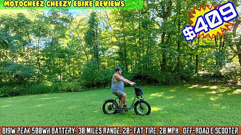 819W peak Electric Scooter, 500Wh Battery, 30 Miles Range, 20" Fat Tire, 20 MPH Top Speed, Off-Road