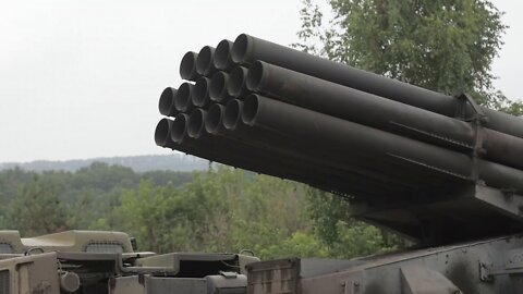 Russian Uragan/Hurricane MRLS in combat action