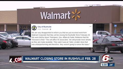 The only Walmart in Rushville is closing