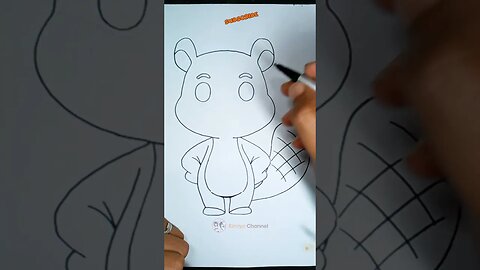 how to draw cute squirrel