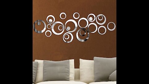 aooyaoo Circle Mirror DIY Wall Sticker Wall Decoration