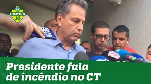 Presidente do Flamengo se emociona ao falar de incêndio no CT