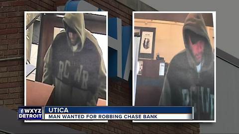 Search Man Who Robbed Chase Bank in Utica