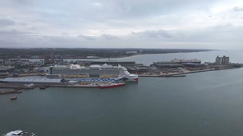 Short AIDA Cruises Southampton departure Perla ship timelapse 4k 10/07/2023