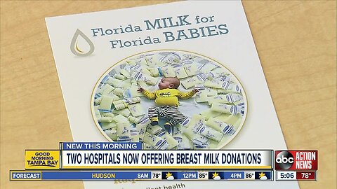 Breast milk depot sites coming to two Tampa Bay area hospitals