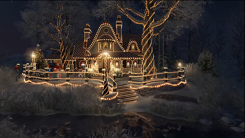 2025: 🧑‍🎄🌲 1 Hour Winter Christmas Screensaver with Music. Enjoy our Christmas Cottage in Real 4K