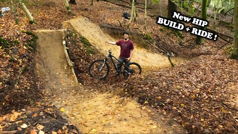 BUILDING and RIDING This NEW HIP in our Backyard Downhill Track!