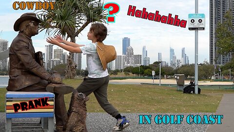 Cowboy_prank in gold Coast city. awesome reactions. Statue prank.