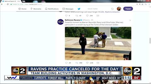 Ravens change practice schedule to allow for Pentagon tour