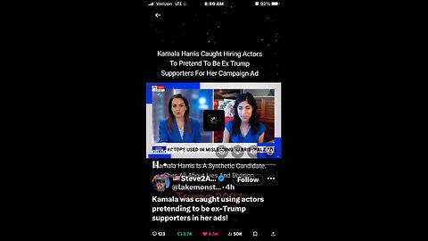 Kamala was caught using actors pretending to be ex-Trump supporters in her ads! Her campaign is all