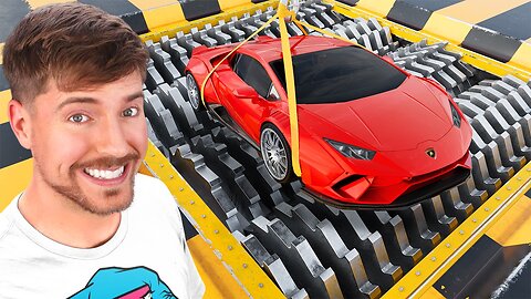 Lamborghini Vs World's Largest Shredder | MrBeast Destroy's lamborgini