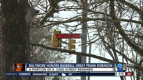 Baltimore city renames 33rd street a Frank Robinson Way