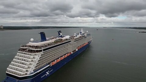 celebrity Silhouette 4k DJI Air 2s footage cruise ship Southampton