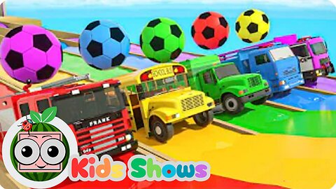 Roll over, Ten in the bed | Colorful Wheels & Soccer ball, Truck | Baby Nursery Rhymes & Kids Songs