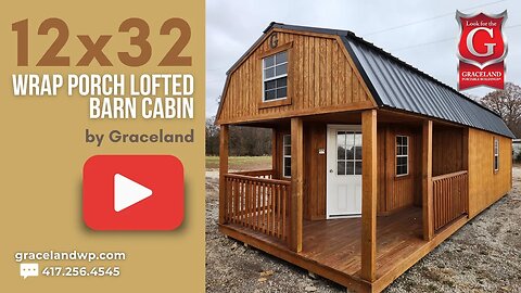 🔎12x32 Wrap Porch Lofted Cabin by Graceland 💬MESSAGE ME NOW!