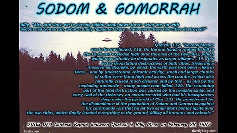 Billy Meier UFO Contact Report - Sodom and Gomorrah