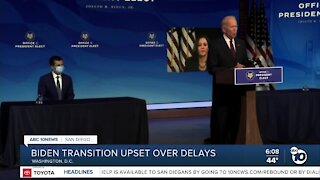 Biden transition team upset over delays