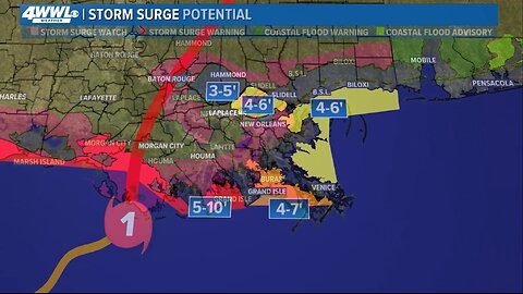 URGENT: Francine Hurricane Landfall, Storm Surge Potential New Orleans, Slidell, Houma, Hammond, ..