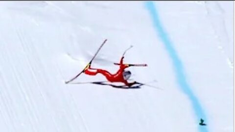 Rapid Ski Crash in 4K - Simon Billy Vars from the 245kmh beginning.