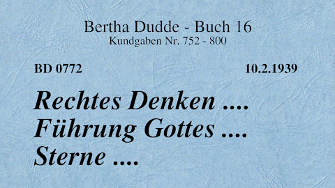 BD 0772 - RECHTES DENKEN .... FÜHRUNG GOTTES .... STERNE ....