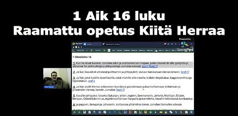 1 Aik 16 luku Raamattu opetus Kiitä Herraa