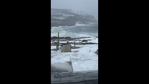 Massive waves at Cape Spear, NL