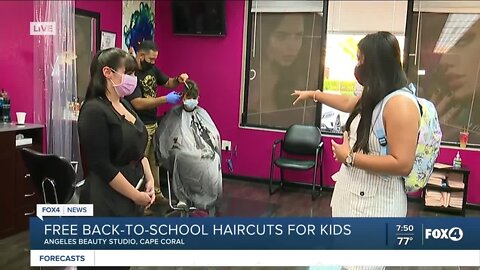 Local charity event offering free kid hair cuts and school supplies in Cape Coral