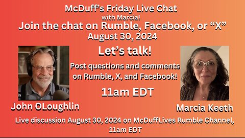 McDuff's Friday Live Chat, August 30, 2024