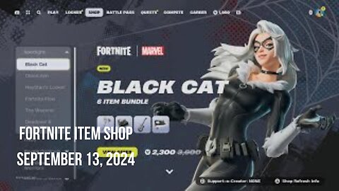 Fortnite Item Shop|September 13, 2024(*New* Black Cat Bundle)