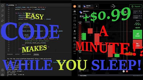 Make $0.99 Per Minute Doing Nothing! w/ A Simple 100% Working Binary Option Forex Bot in Python!