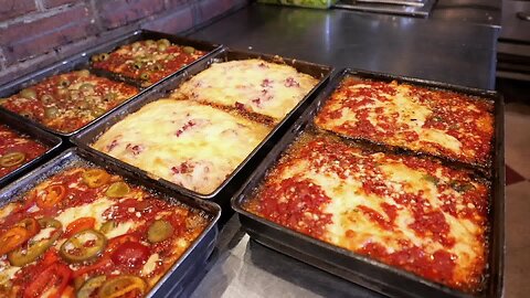 American Food - DETROIT STYLE PEPPERONI PIZZA Lions & Tigers & Squares NYC