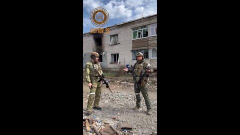 Russian and LPR forces in the city of Popasnaya check for remaining opposition and weapons and provide medical care to civilians