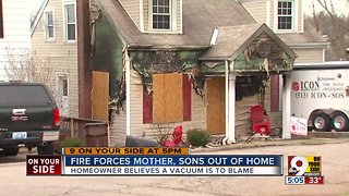 Fire forces mother, son out of home