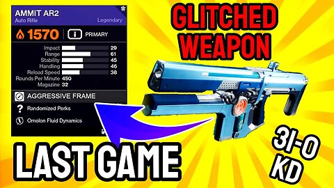 FINAL Destiny 2 Fun Gun Crucible Match: 31-0 UNDEFEATED!? | Last Match Using Glitched Weapon Ammit