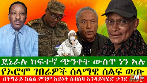 ጄኔራሉ ከፍተኛ ጭንቀት ውስጥ ነን አሉ፣ የኦሮሞ ገበሬዎች ሰላማዊ ሰልፍ ወጡ፣ በትግራይ ክልል ምንም አይነት ስብሰባ እንዳይካሄድ ታገደ፣21/08/24