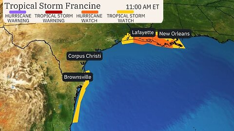 Tropical Storm Francine forms in Gulf, headed toward US landfall as a hurricane|Breaking|