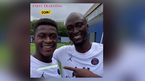 Nuno Mendes first training session after joining Paris St Germain from Sporting