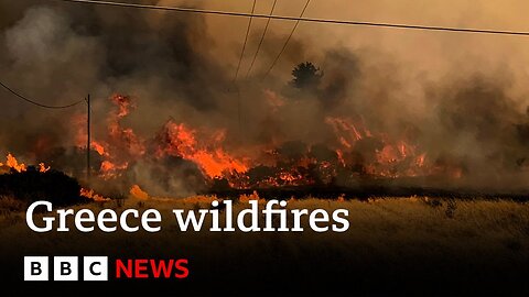 Greece wildfires: Evacuations continue as thousands flee Rhodes - BBC News