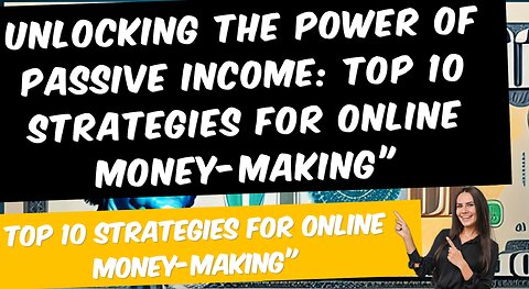 Power of Passive Income Top 20 Strategies for Online Money-Making||online earning Zeekay Tv